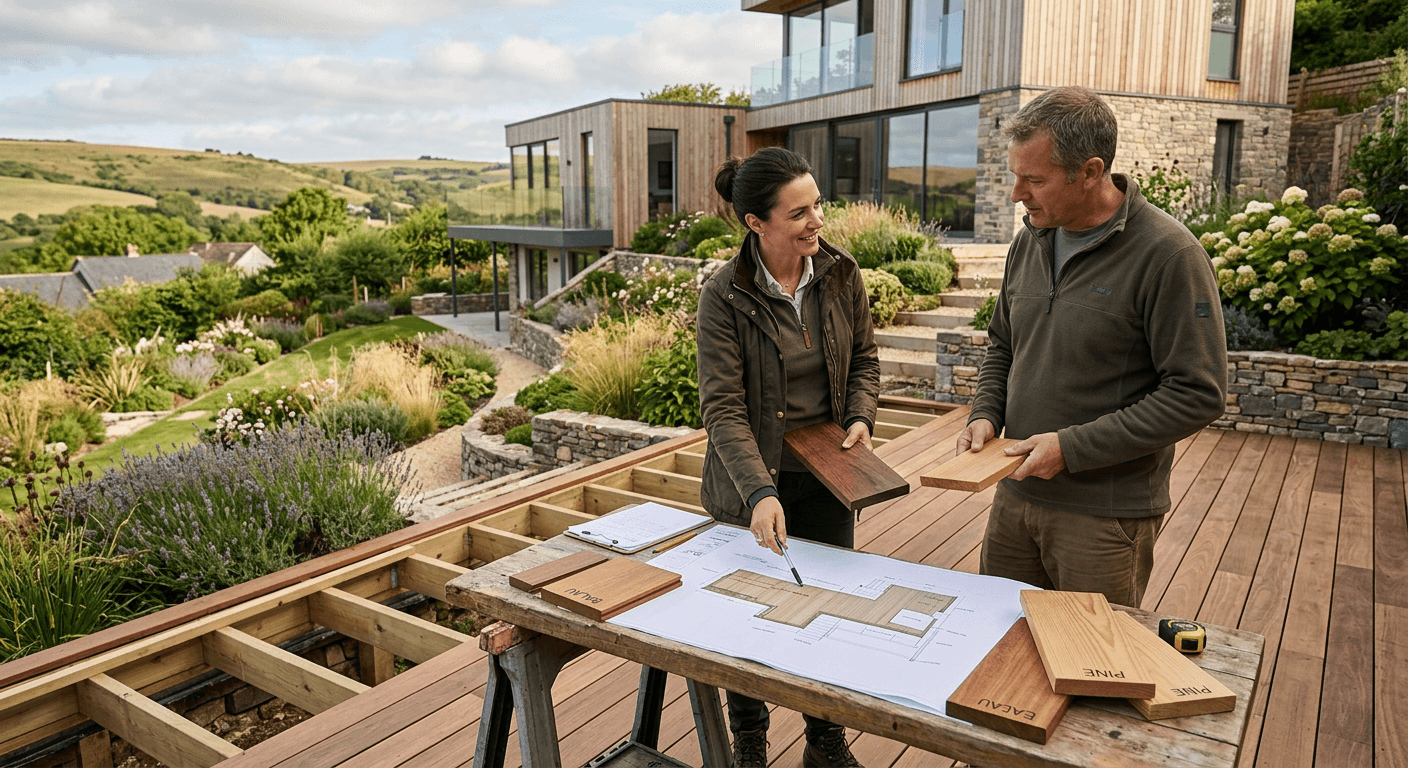 Planning the decking layout and material
