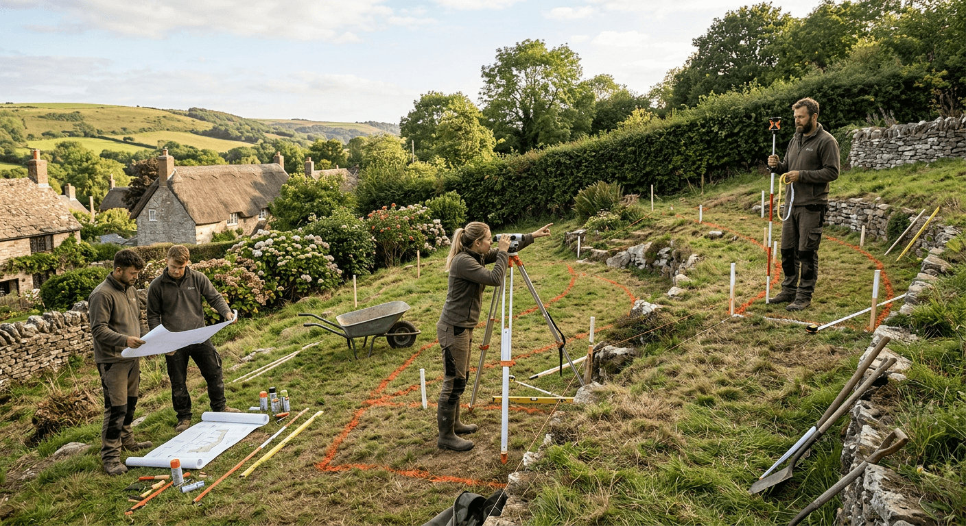 Surveying levels for a garden transformation